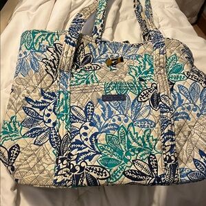 Vera Bradley Blue and Green Floral Tote